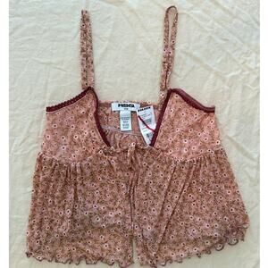 Tillys RSQ  NWT | Women's Mesh Flyaway Cami Top Shirt in peach | size Large